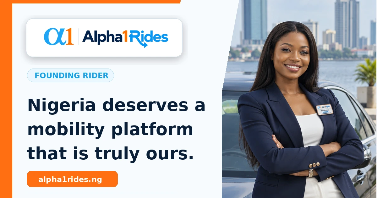 Alpha1Rides Founding Rider social share graphic